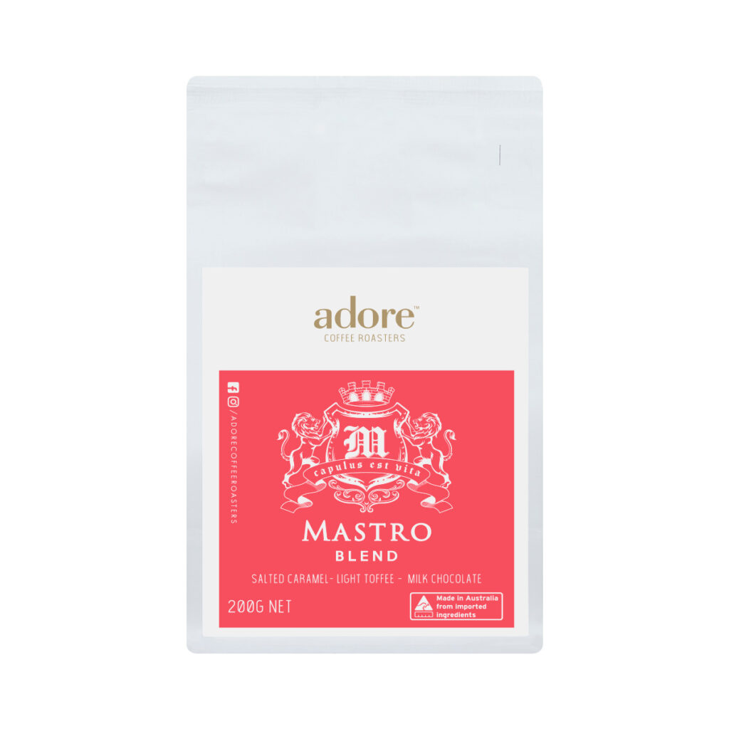 Image of 200g bag Mastro specialty coffee beans blend