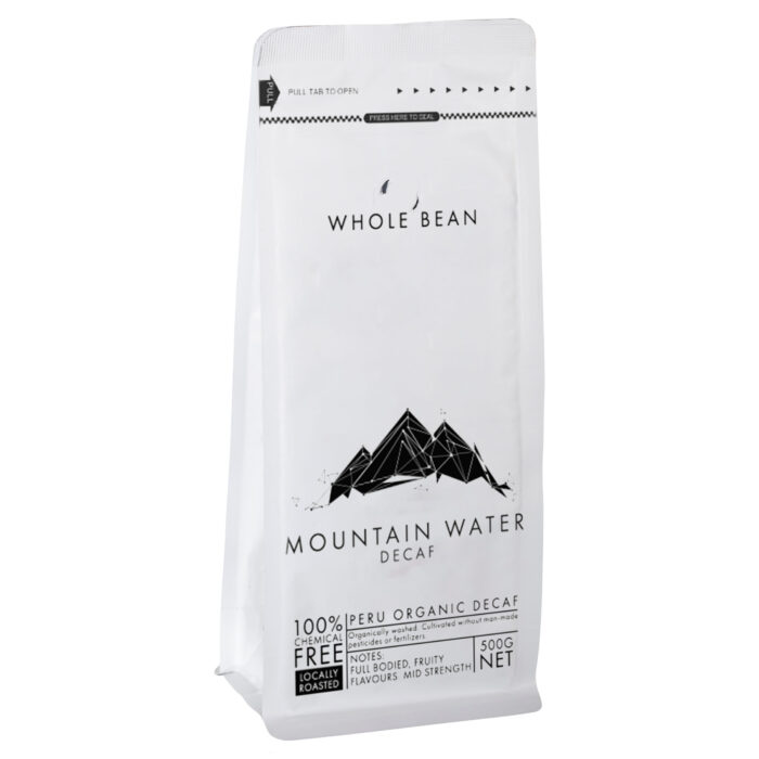 Image of 500g bag Mountain Water decaf specialty coffee beans